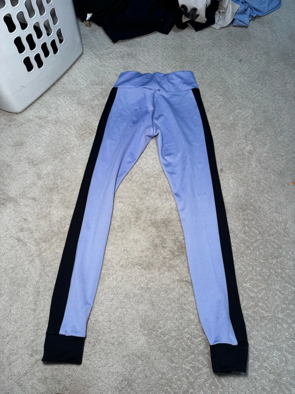 Puma Lavender and Black Performance Leggings with Pink Accents - Picture 4 of 6